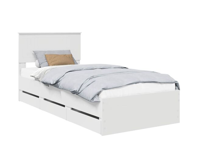 Estructura de cama individual para adultos con cajón 90 x 190 cm madera ingenieril