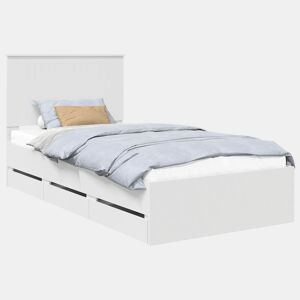 Estrutura de cama de solteiro para adultos - Branco 100 x 200 cm Madeira de Engenharia