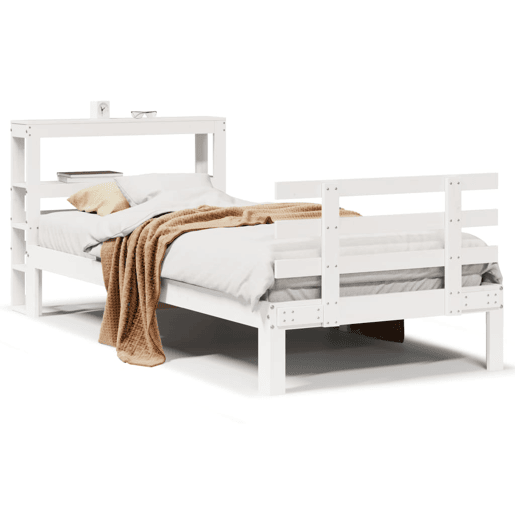 Estrutura de cama de solteiro para adultos c cabeceira 75x190 cm pinho maciço Estrutura de cama de solteiro para adultos c cabeceira 75x190 cm pinho maciço