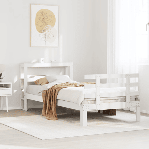 Estrutura de cama de solteiro para adultos c cabeceira 75x190 cm pinho maciço Estrutura de cama de solteiro para adultos c cabeceira 75x190 cm pinho maciço