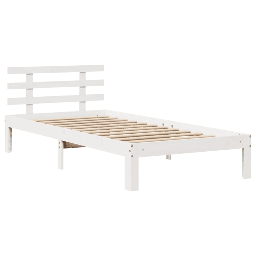 Estrutura de cama de solteiro para adultos c cabeceira 75x190 cm pinho maciço Estrutura de cama de solteiro para adultos c cabeceira 75x190 cm pinho maciço