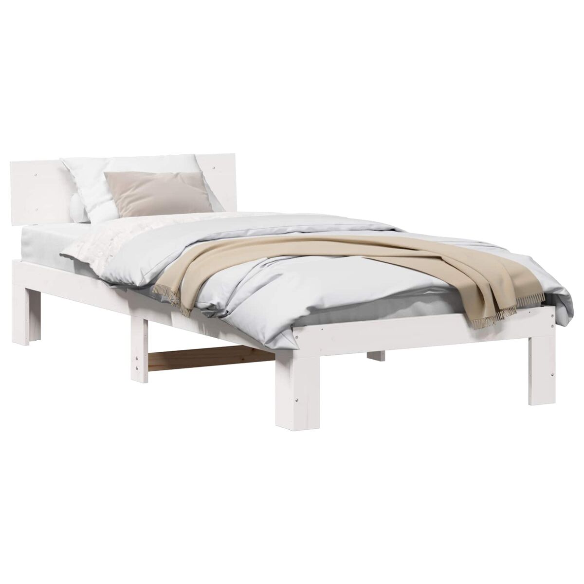 Estructura de cama individual para adultos - 100 x 200 cm madera de pino macizo