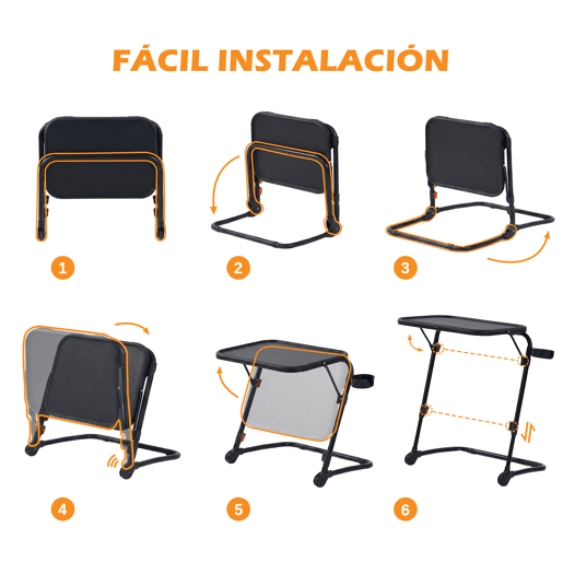MEUBLES COSY Conjunto de Mesa de Apoio Dobrável com Porta-copos e Altura Ajustável e Cadeira de Escritório Giratória de Veludo Verde