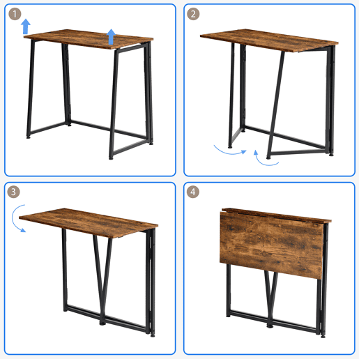 MEUBLES COSY Conjunto de Secretária e Cadeira de Escritório Jogo de Mesa de Computador Dobrável Industrial com Rodas e Cadeira Giratória Ajustável em Altura de Veludo Cotelê Bege