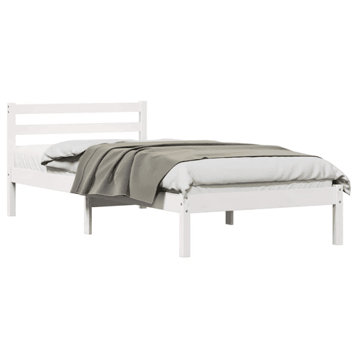 Estrutura da Cama com cabeceira Branco 225,5 x 105,5 x 69,5 cm
