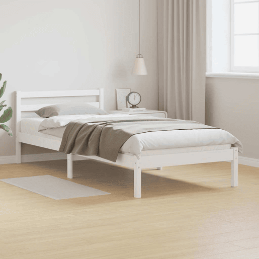 Estrutura da Cama com cabeceira Branco 225,5 x 105,5 x 69,5 cm