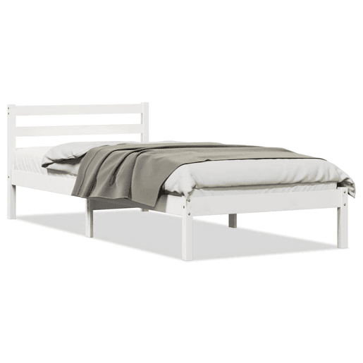 Estrutura da Cama com cabeceira Branco 225,5 x 105,5 x 69,5 cm