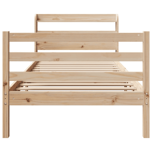 Estrutura de cama de solteiro para adultos com cabeceira 100x200cm pinho maciço Estrutura de cama de solteiro para adultos com cabeceira 100x200cm pinho maciço