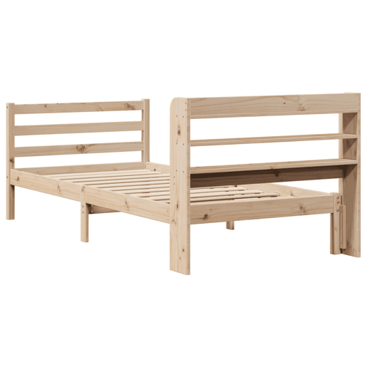 Estrutura de cama de solteiro para adultos com cabeceira 100x200cm pinho maciço Estrutura de cama de solteiro para adultos com cabeceira 100x200cm pinho maciço