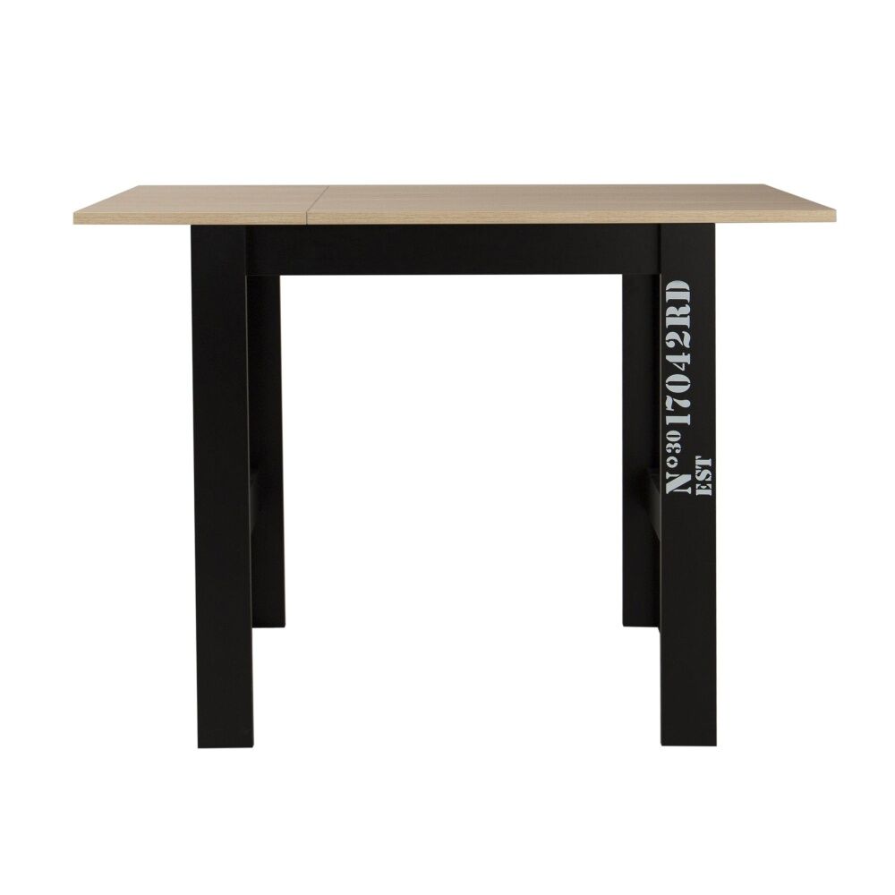 Mesa de cocina de estilo industrial extensible roxy, roble champagne , 131 x 80 x 95 cm, mesa de cocina de estilo industrial extensible