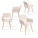 Pack de 4 Sillas de Comedor Ergonómicas con Reposabrazos Pack de 4 Sillas de Comedor Ergonómicas con Reposabrazos Beige