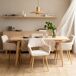 Pack de 4 Sillas de Comedor Ergonómicas con Reposabrazos Pack de 4 Sillas de Comedor Ergonómicas con Reposabrazos Beige