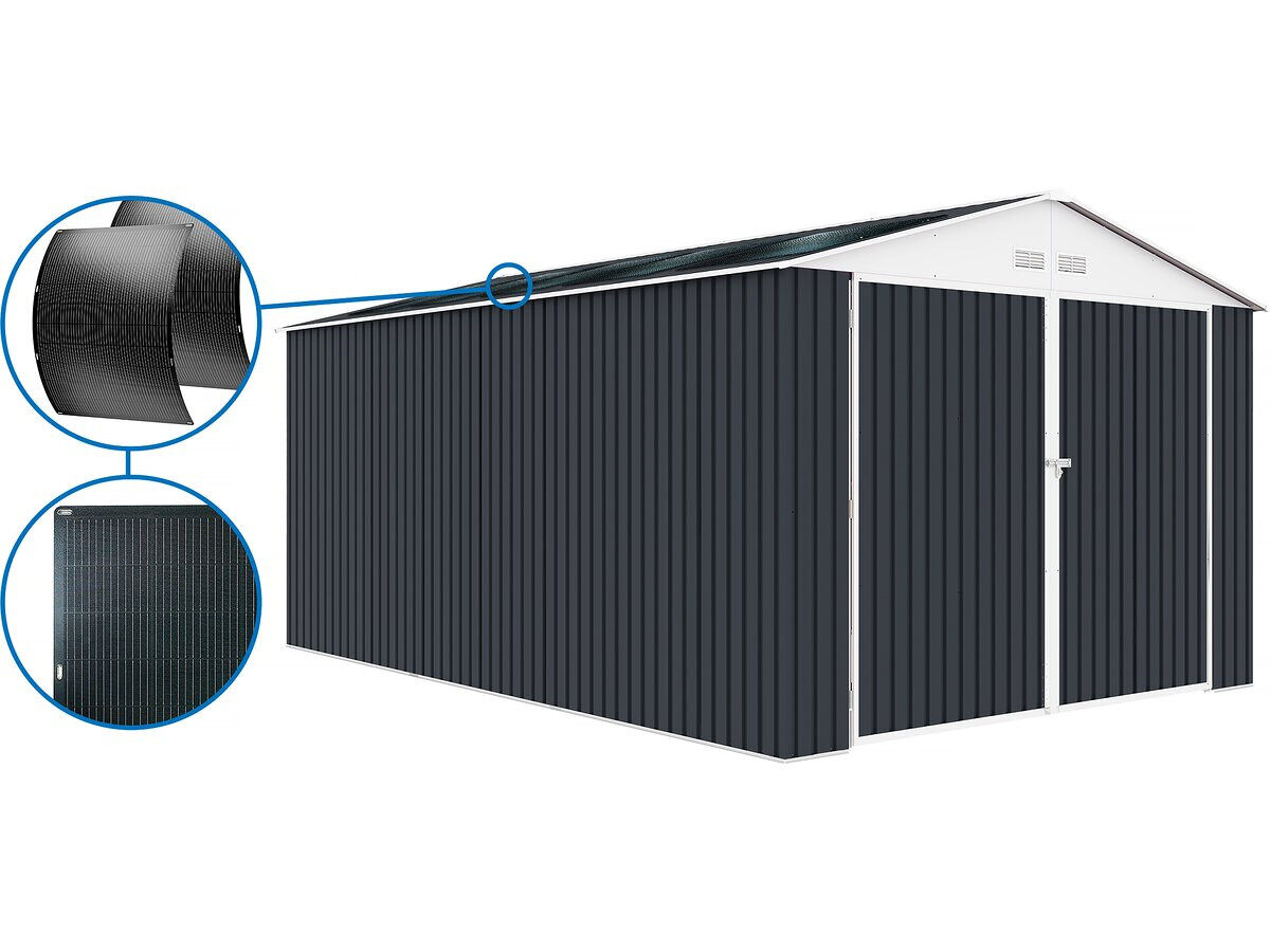 Garaje metálico <<Houston>> con panel solar