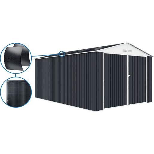Garagem metálica Houston - 15,36 m² Com painel solar - Antracite