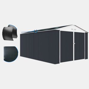 Garagem metálica Houston - 15,36 m² Com painel solar - Antracite