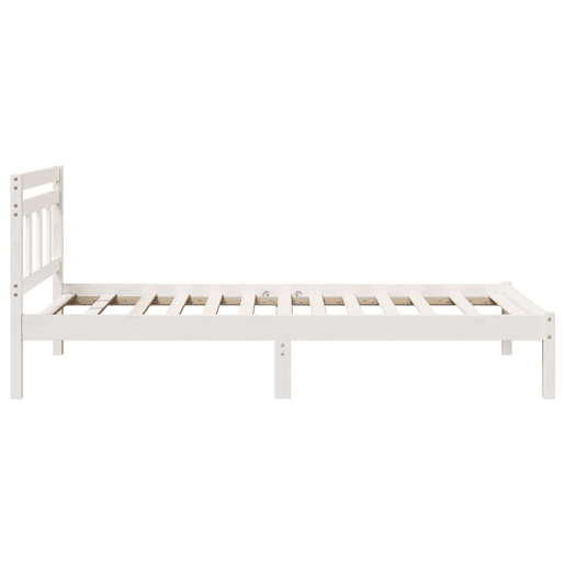 Estrutura de cama de solteiro para adultos - Branco 75 x 190 cm Madeira de Pinheiro Sólida