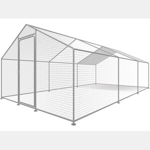 Recinto para frangos Recinto de malha de 18 m² 6 x 3 x 2 M aço galvanizado