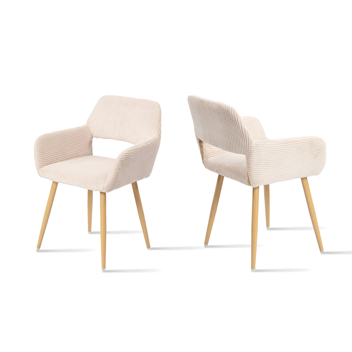 Pack de 2 Sillas de Comedor Ergonómicas con Reposabrazos