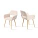 Pack de 2 Sillas de Comedor Ergonómicas con Reposabrazos Pack de 2 Sillas de Comedor Ergonómicas con Reposabrazos Beige