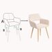 Pack de 2 Sillas de Comedor Ergonómicas con Reposabrazos Pack de 2 Sillas de Comedor Ergonómicas con Reposabrazos Beige