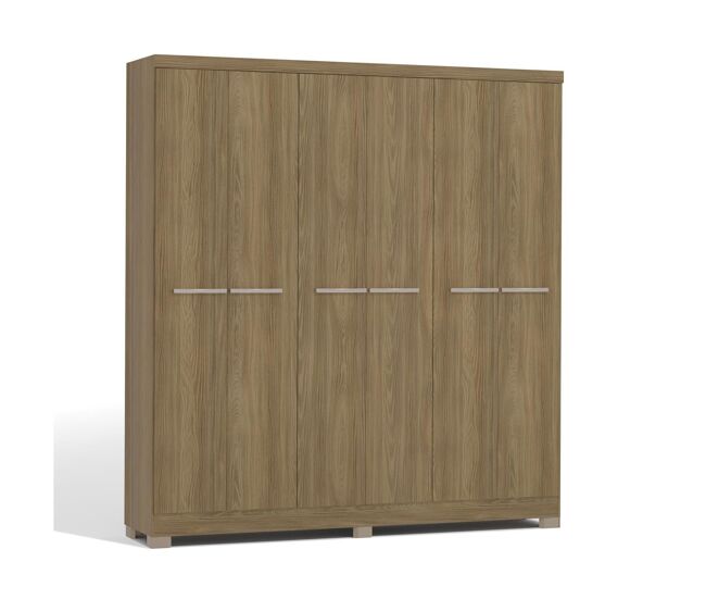 Armario vestidor 6 puertas walk - nogal