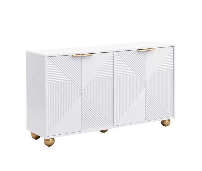 Aparador de 4 puertas con relieve y estantes ajustables