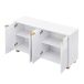 Aparador de 4 Puertas con Relieve y Estantes Ajustables Aparador de 4 Puertas con Relieve y Estantes Ajustables Blanco