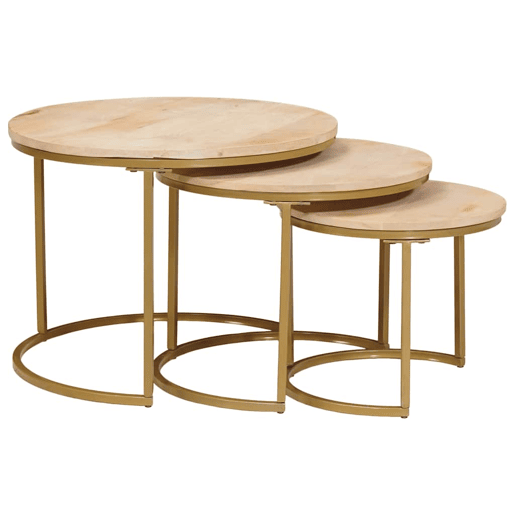 3 pcs Mesas de Centro Empilháveis - Mesas baixas Castanho 3 pcs Mesas de Centro Empilháveis - Mesas baixas Castanho