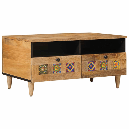 Mesa de Centro, Mesa baixa, Natural 80 x 54 x 40 cm Madeira de manga maciça Mesa de Centro, Mesa baixa, Natural 80 x 54 x 40 cm Madeira de manga maciça