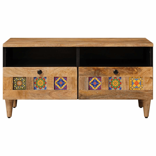 Mesa de Centro, Mesa baixa, Natural 80 x 54 x 40 cm Madeira de manga maciça Mesa de Centro, Mesa baixa, Natural 80 x 54 x 40 cm Madeira de manga maciça
