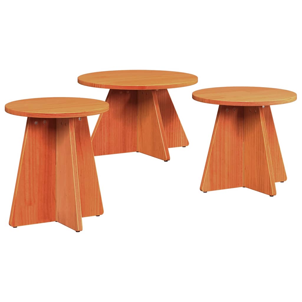 3 pzs Mesas de Café - Mesas de Centro 49x49 Marrón