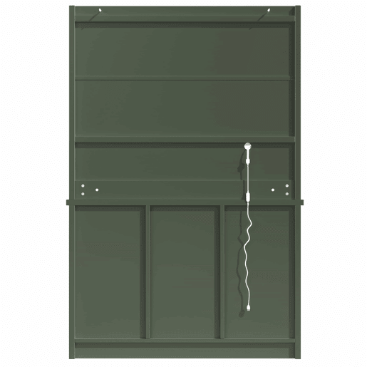 Armário de cozinha 180 x 120 cm - iluminação LED controlada por aplicação, 3 portas de vidro, amplo espaço de arrumação - verde