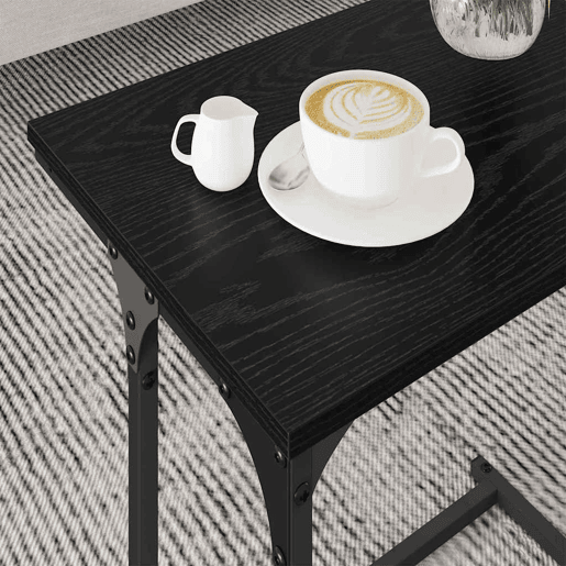 Mesa de Café Empilhável 3 pcs Carvalho preto Madeira processada Mesa de Café Empilhável 3 pcs Carvalho preto Madeira processada