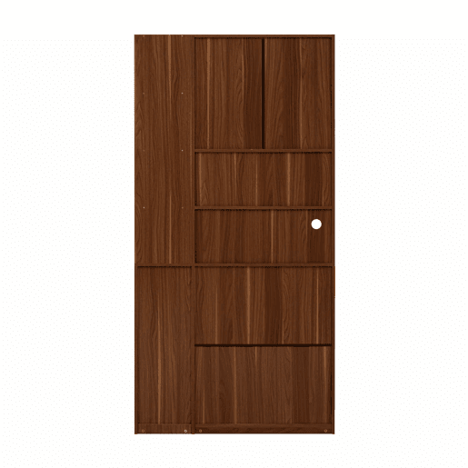 Aparador alto - prateleiras ajustáveis, gavetas, prateleiras extraíveis, vidro estriado, ideal para a sala de jantar, sala de estar e cozinha - branco e nogueira