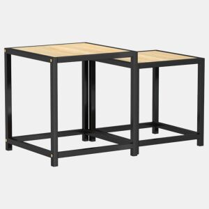 2pcs Mesas de Centro - Mesas baixas MDF cor carvalho sonoma