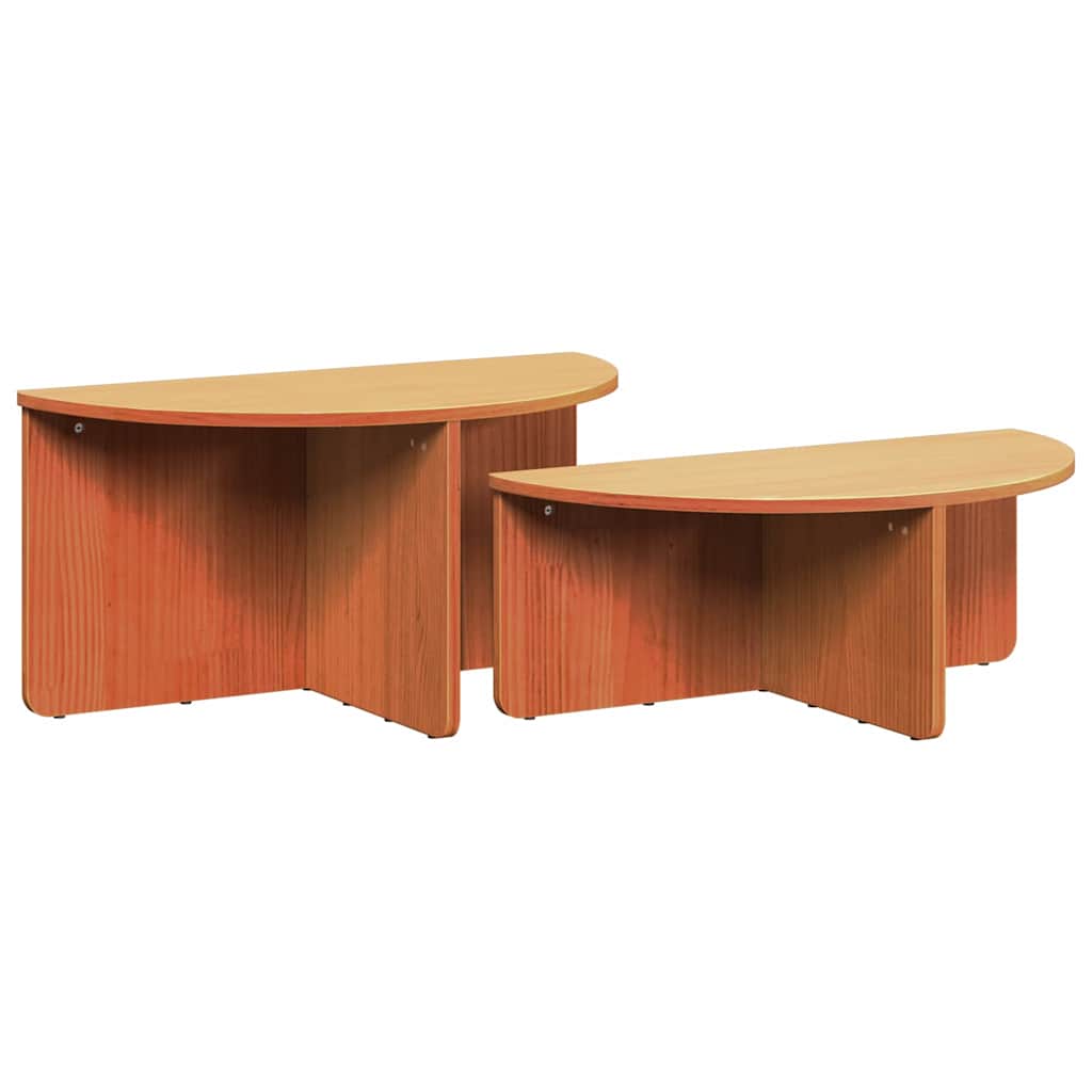 2 uds Mesas de Centro - Mesas de Café 79x39 Marrón