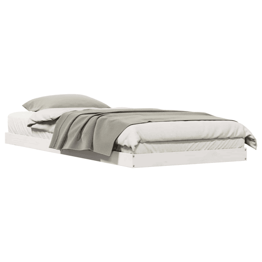 Estrutura de cama de chão de solteiro - Branco 213.5 x 104 x 9 cm Estrutura de cama de chão de solteiro - Branco 213.5 x 104 x 9 cm