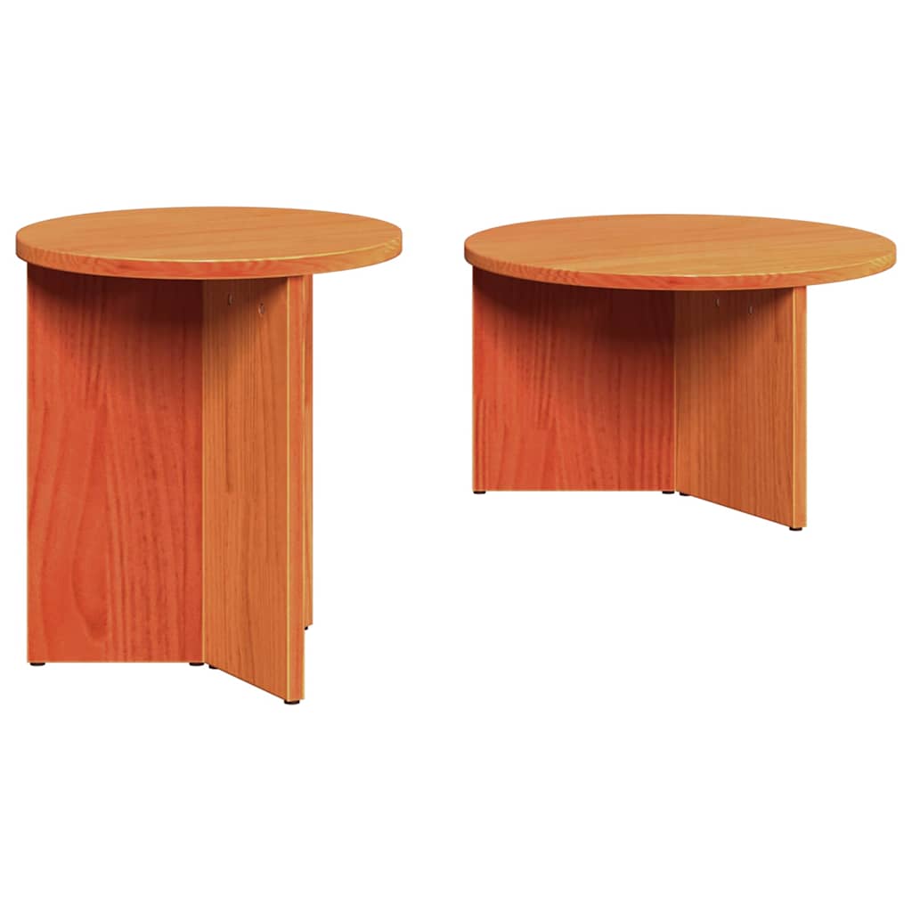 2 uds Mesas de Centro - Mesas de Café 49x49 Marrón