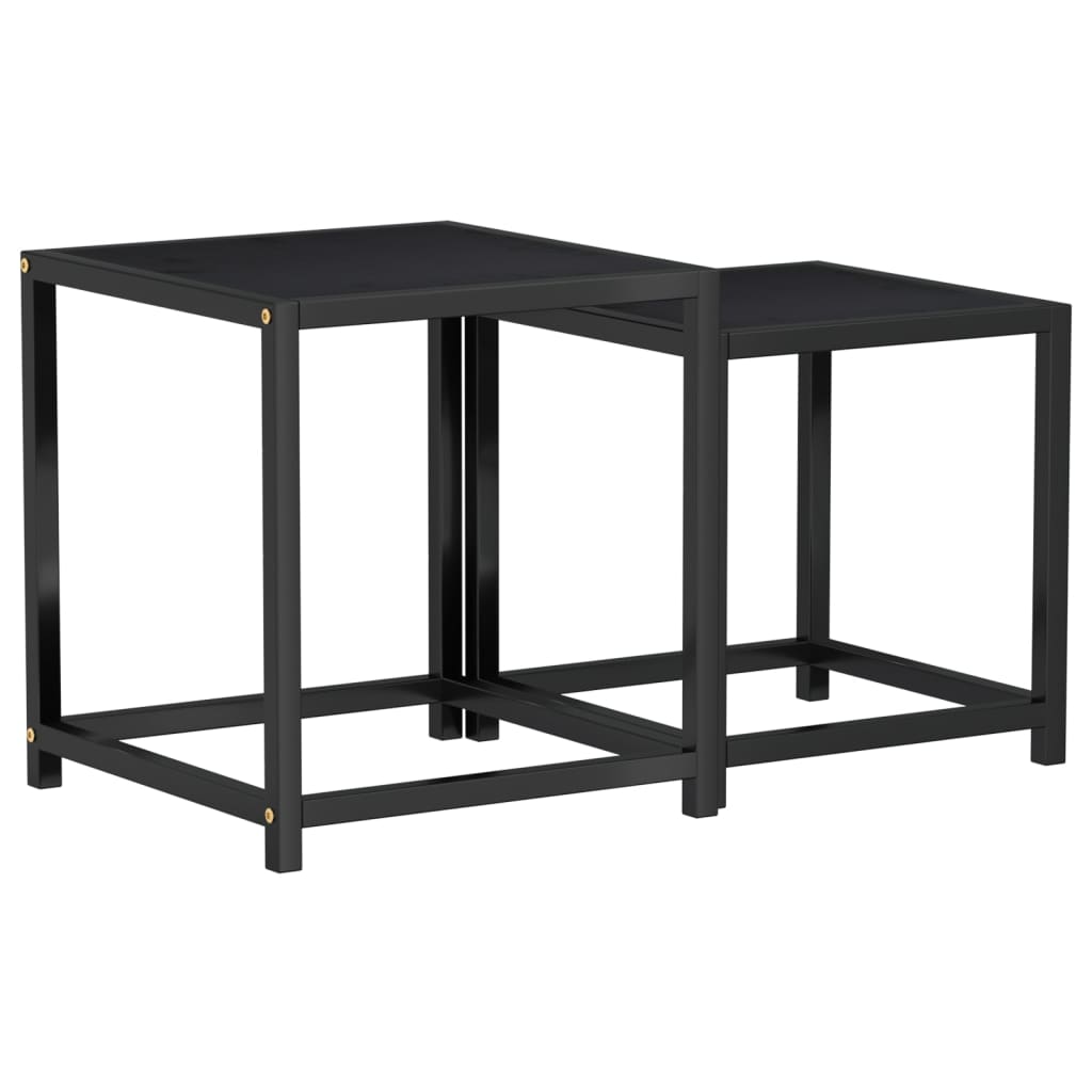 2 uds Mesas de Centro - Mesas de Café 37x37 Negro