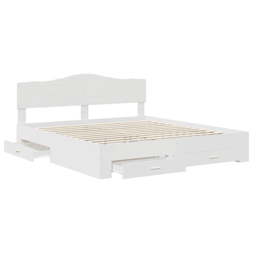 Estrutura De Cama De Casal Moderno - Branco 180 x 200 cm Madeira processada