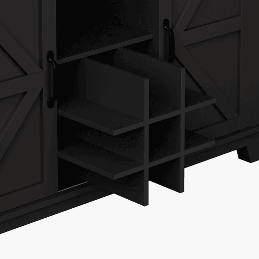 Armário de cozinha 105x38,4x180 cm - Vitrina com prateleiras ajustáveis, aparador com iluminação LED, cores de luz variáveis - Preto