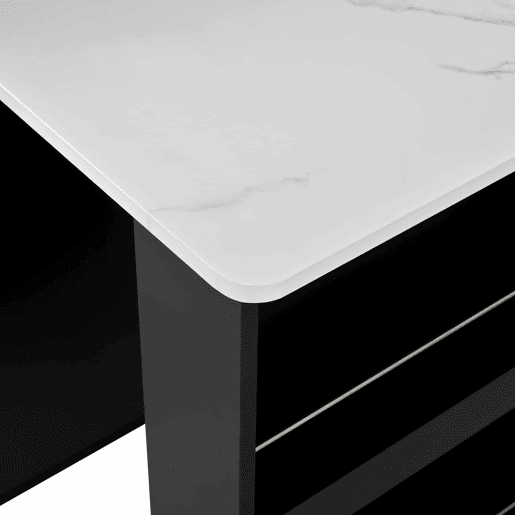 Ilha de cozinha com rodízios - mesa extensível com luz LED, barra com tomadas, multifuncional para cozinha e sala de jantar - Preto Ilha de cozinha com rodízios - mesa extensível com luz LED, barra com tomadas, multifuncional para cozinha e sala de jantar - Preto