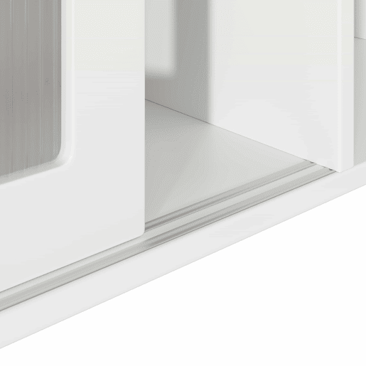 Armário de cozinha - 104x40x180 cm - com prateleiras ajustáveis, aparador, vitrine, com iluminação LED - Branco