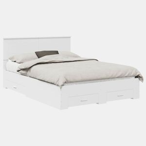 Estrutura De Cama De Casal Moderno - Branco 140 x 200 cm Madeira processada
