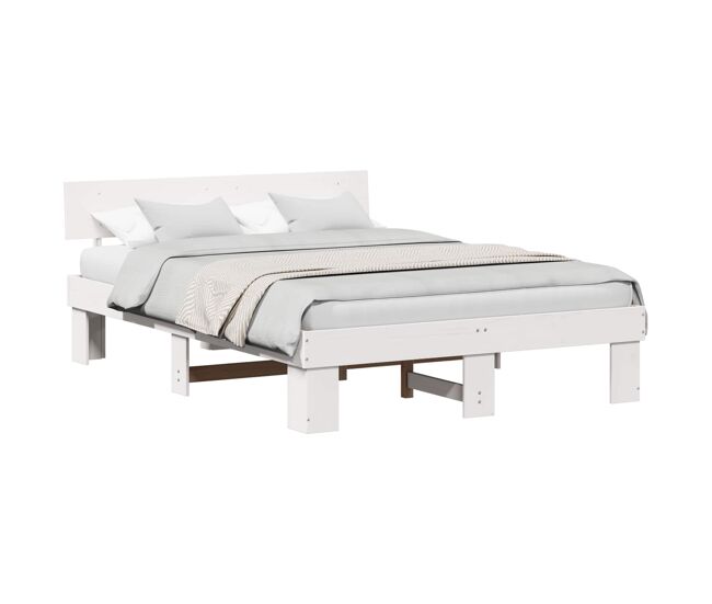 Estructura de cama doble matrimonial - 140 x 200 cm madera de pino macizo