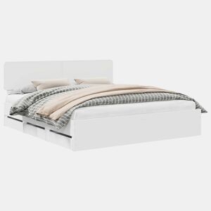 Estrutura De Cama De Casal Moderno - Branco 180 x 200 cm Madeira engenheirada