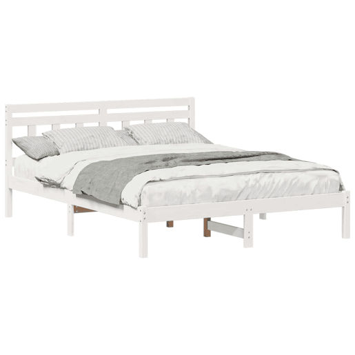 Estrutura De Cama De Casal Simple - Branco 150 x 200 cm Estrutura De Cama De Casal Simple - Branco 150 x 200 cm