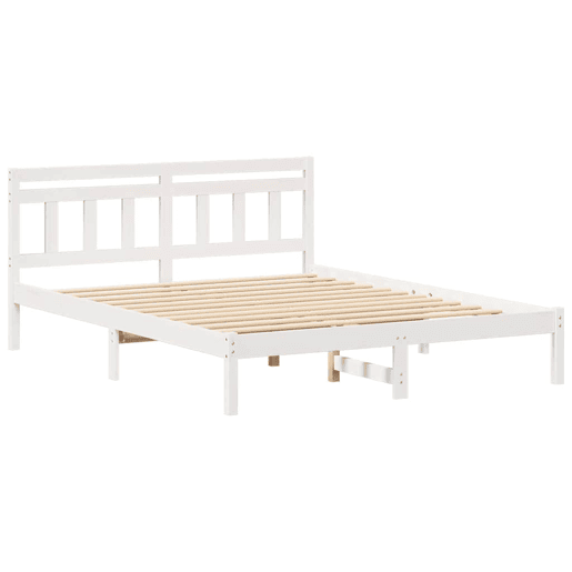 Estrutura De Cama De Casal Simple - Branco 150 x 200 cm Estrutura De Cama De Casal Simple - Branco 150 x 200 cm