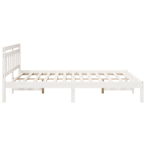 Estrutura De Cama De Casal Simple - Branco 150 x 200 cm Estrutura De Cama De Casal Simple - Branco 150 x 200 cm