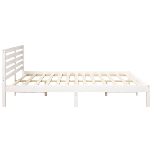 Estrutura da Cama de casal simple com cabeceira Branco 180 x 200 cm Estrutura da Cama de casal simple com cabeceira Branco 180 x 200 cm
